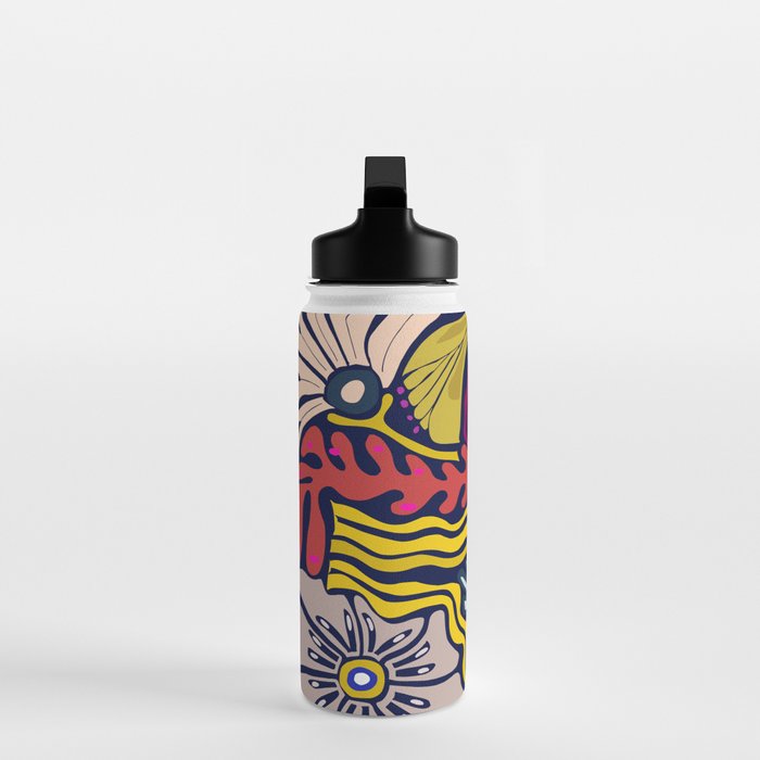 Playful flowers illustration Water Bottle Gallery Image 3