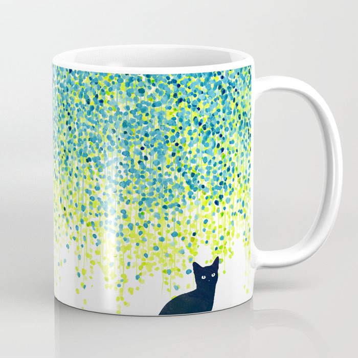 Cat in the garden under willow tree Coffee Mug Gallery Image 1