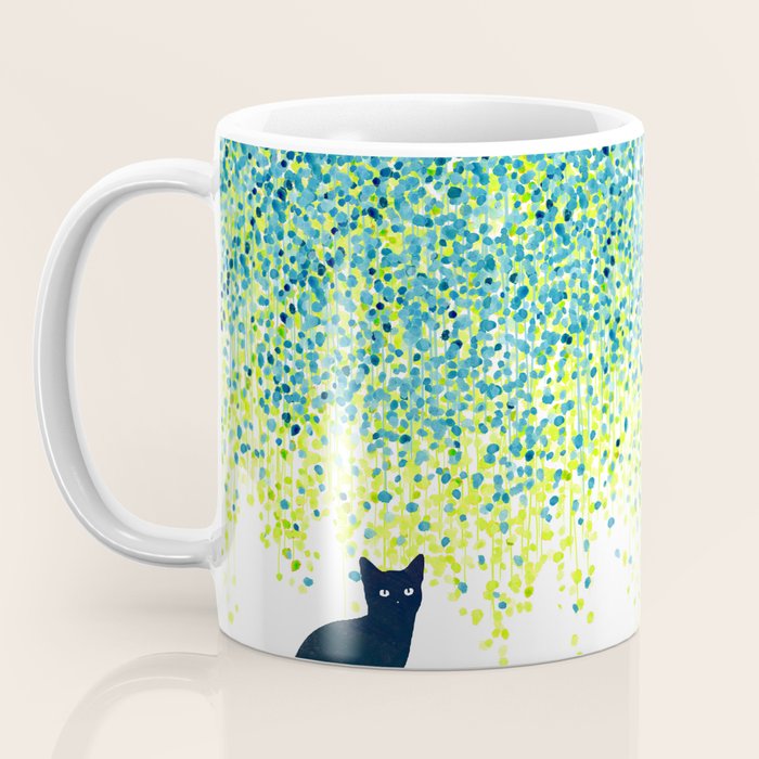 Cat in the garden under willow tree Coffee Mug Gallery Image 3