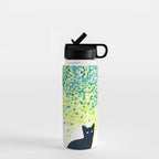 Cat in the garden under willow tree Water Bottle Gallery Image 1