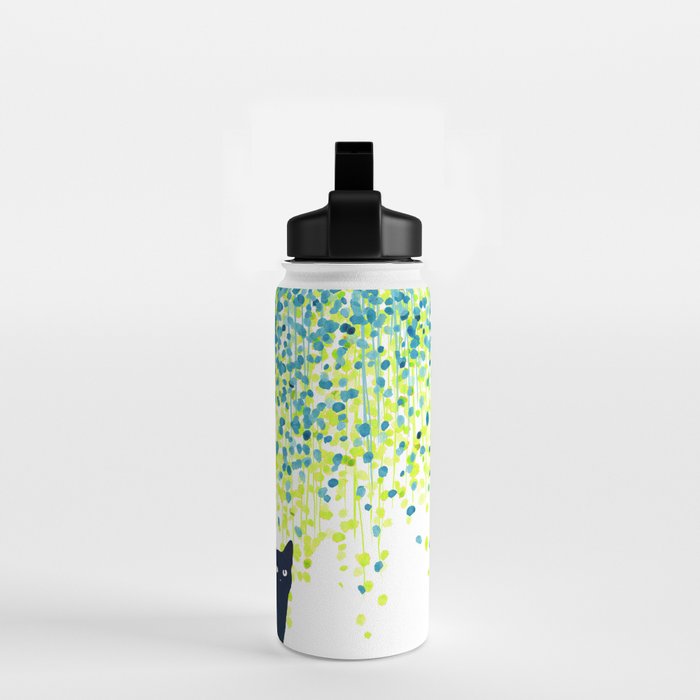 Cat in the garden under willow tree Water Bottle Gallery Image 2