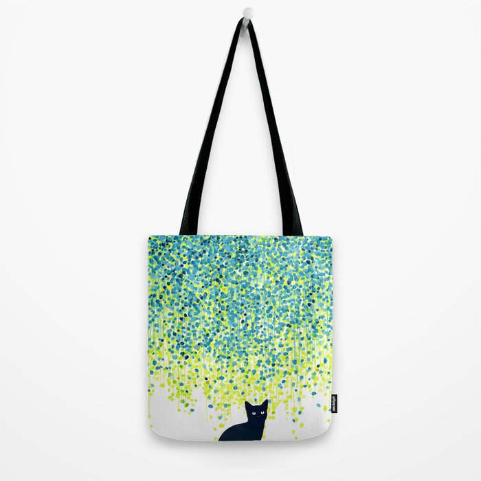 Cat in the garden under willow tree Tote Bag Gallery Image 2