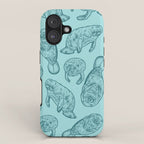 Manatees - Teal iPhone Case Gallery Image 1