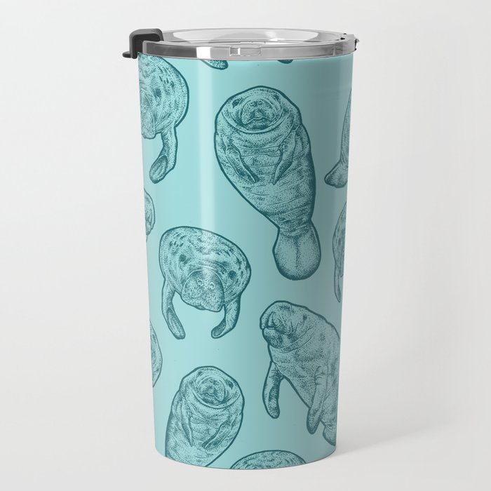 Manatees - Teal Travel Mug Gallery Image 3