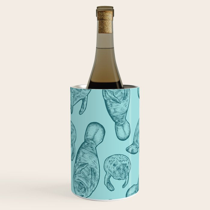 Manatees - Teal Wine Chiller Gallery Image 3