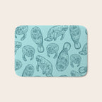 Manatees - Teal Bath Mat Gallery Image 1