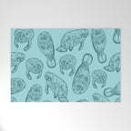 Manatees - Teal Welcome Mat Gallery Image 1
