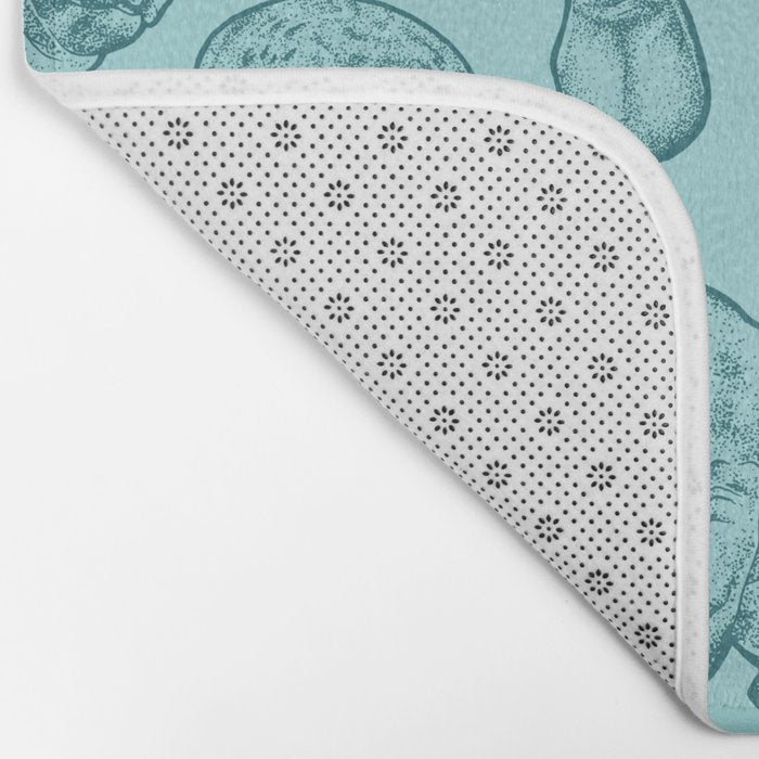 Manatees - Teal Bath Mat Gallery Image 2
