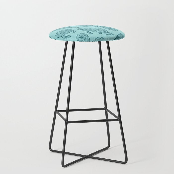 Manatees - Teal Stool Gallery Image 1