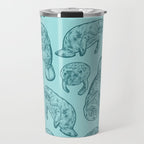 Manatees - Teal Travel Mug Gallery Image 1