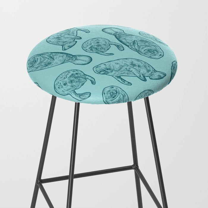 Manatees - Teal Stool Gallery Image 2
