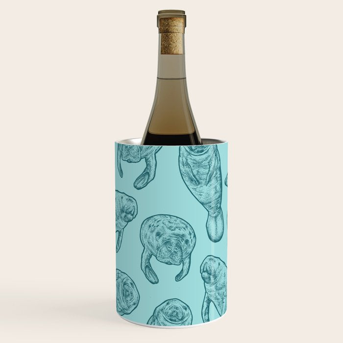 Manatees - Teal Wine Chiller Gallery Image 2