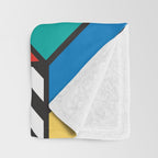 Colorful Memphis Milano Modern Geometric Shapes - 80s 90s retro electroclash pop art Aztec Throw Blanket Gallery Image 3
