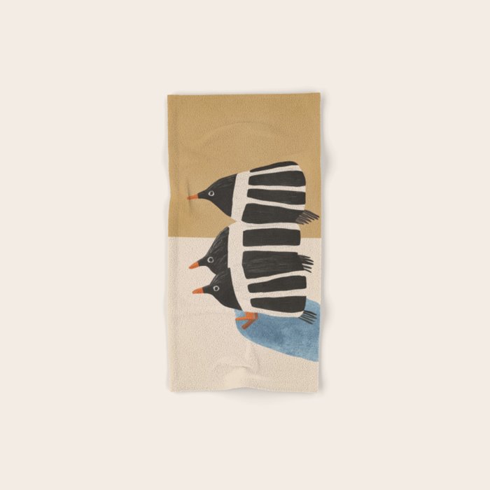 Minimal Penguin Stack Bath Towel Gallery Image 1