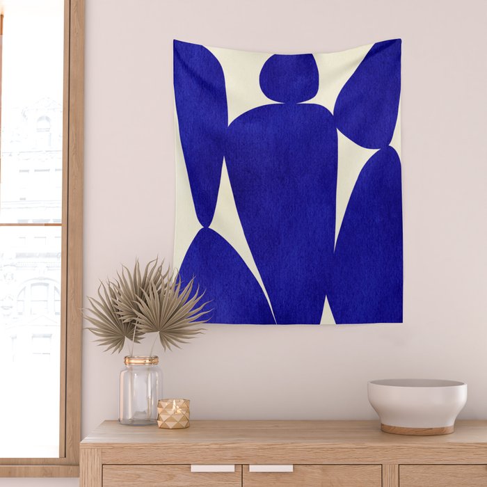 Abstract cutout 04-blue Wall Tapestry Gallery Image 2