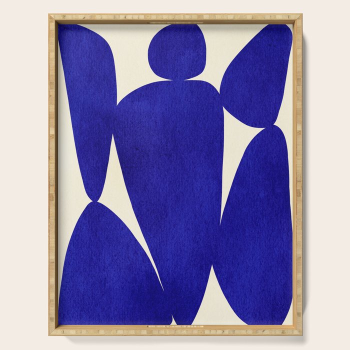 Abstract cutout 04-blue Serving Tray Gallery Image 1