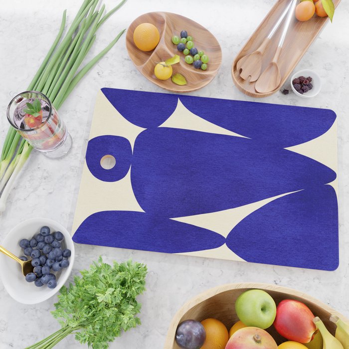 Abstract cutout 04-blue Cutting Board Gallery Image 2