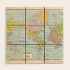World Map Wood Wall Art Gallery Image 1