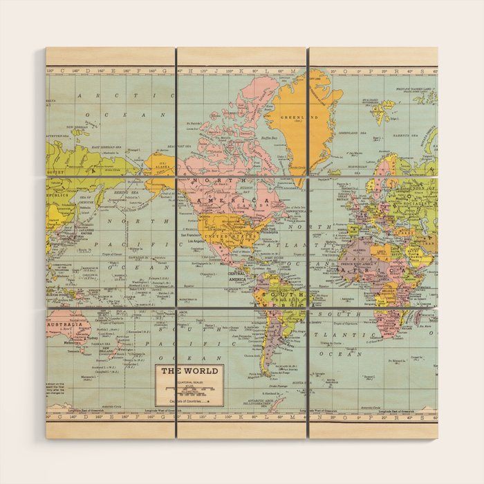 World Map Wood Wall Art Gallery Image 1