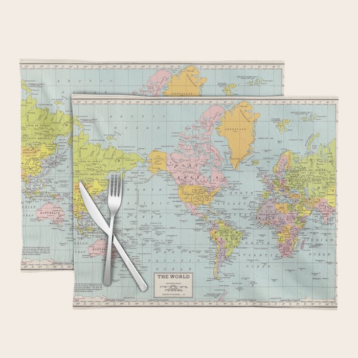 World Map Placemat Gallery Image 1