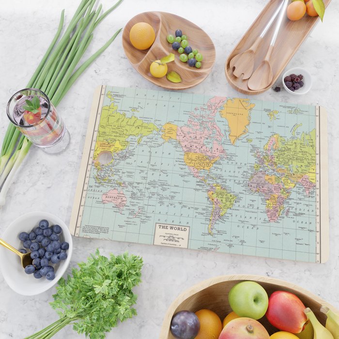 World Map Cutting Board Gallery Image 2