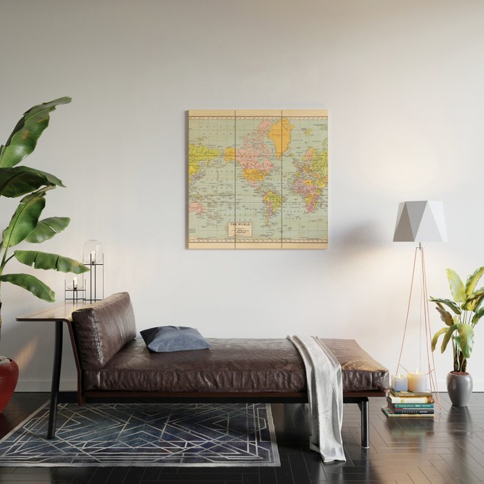 World Map Wood Wall Art Gallery Image 2
