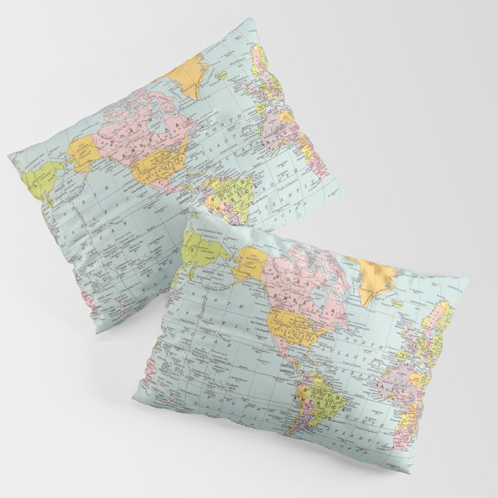 World Map Pillow Sham Gallery Image 3
