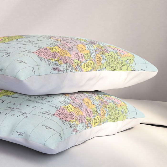 World Map Pillow Sham Gallery Image 3