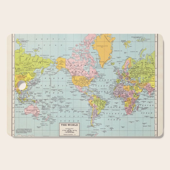 World Map Cutting Board Gallery Image 1