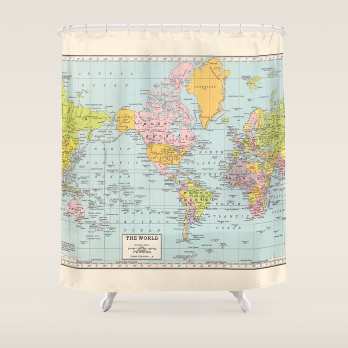 World Map Shower Curtain Gallery Image 1