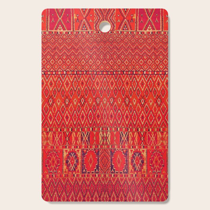Orange Traditional Moroccan Berber Rug Design B30 Cutting Board Gallery Image 1