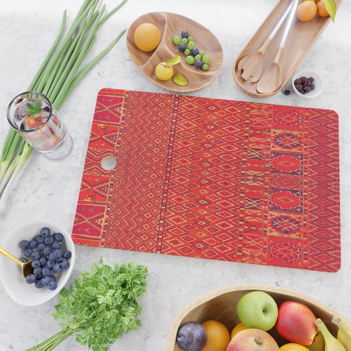 Orange Traditional Moroccan Berber Rug Design B30 Cutting Board Gallery Image 2