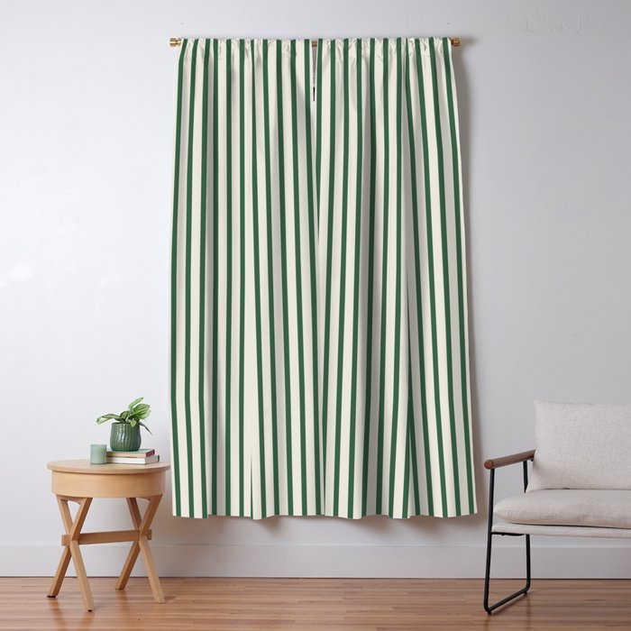 Green And Cream Striped Window Curtain Gallery Image 5
