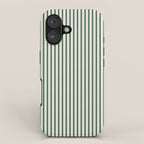 Green And Cream Striped iPhone Case Gallery Image 1