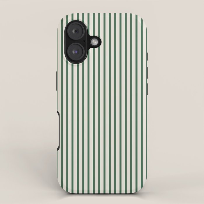 Green And Cream Striped iPhone Case Gallery Image 1