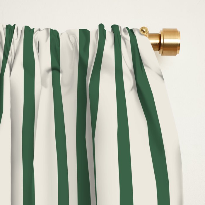 Green And Cream Striped Window Curtain Gallery Image 2