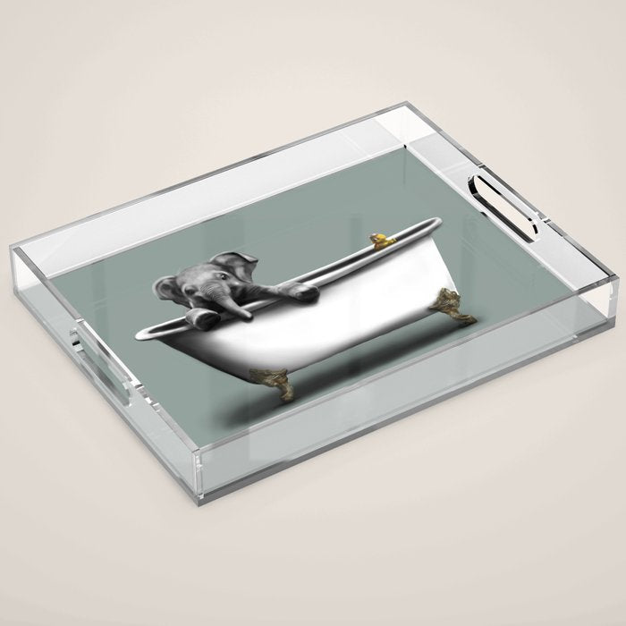 Elephant in Bath Acrylic Tray Gallery Image 1