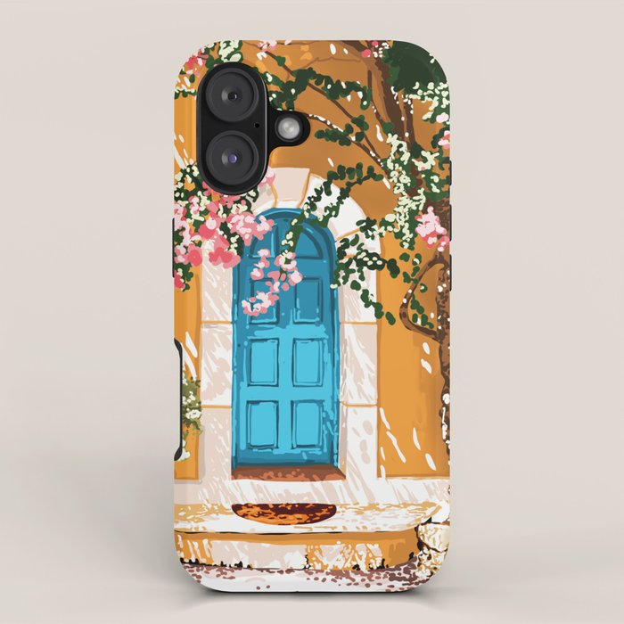 Oh The Places You Will Go | Spanish Bougainvillea Villa architecture Buildings | Boho Summer Travel iPhone Case Gallery Image 1