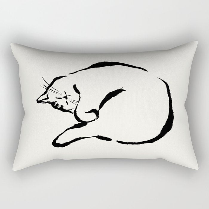 Sleeping Cat Rectangular Pillow Gallery Image 1