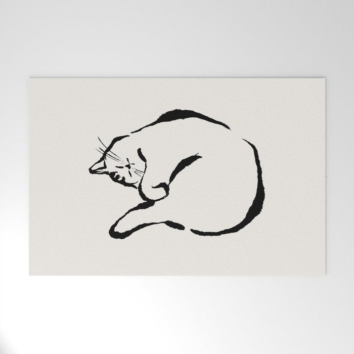 Sleeping Cat Welcome Mat Gallery Image 1