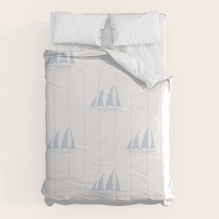 Pale Blue Sailboat Pattern Comforter Gallery Image 6