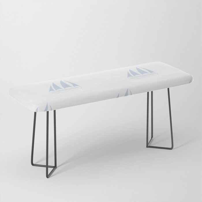 Pale Blue Sailboat Pattern Bench Gallery Image 1