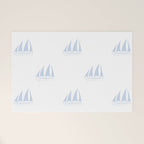Pale Blue Sailboat Pattern Welcome Mat Gallery Image 1