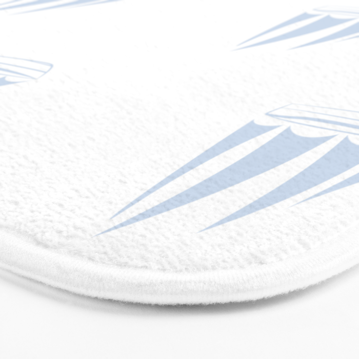 Pale Blue Sailboat Pattern Bath Mat Gallery Image 3