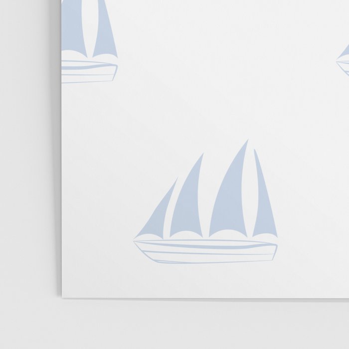 Pale Blue Sailboat Pattern Poster Gallery Image 3