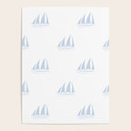 Pale Blue Sailboat Pattern Poster Gallery Image 4