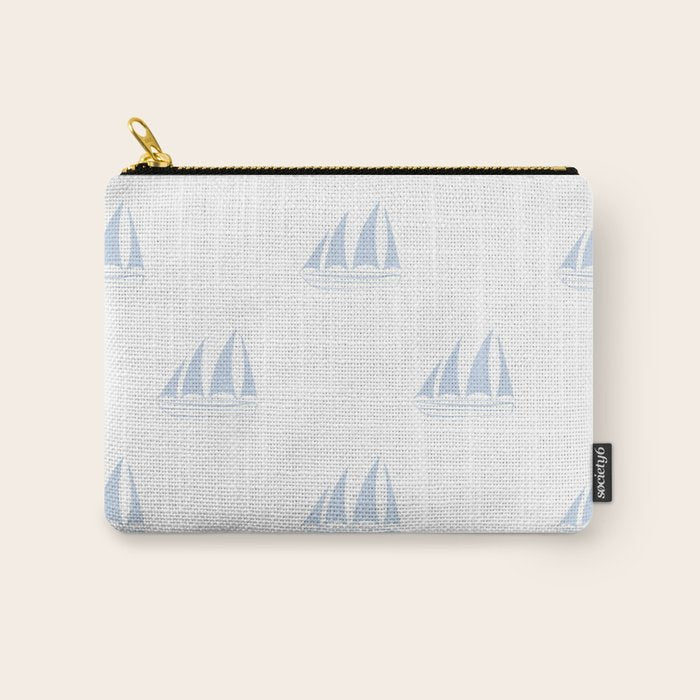 Pale Blue Sailboat Pattern Carry All Pouch Gallery Image 1