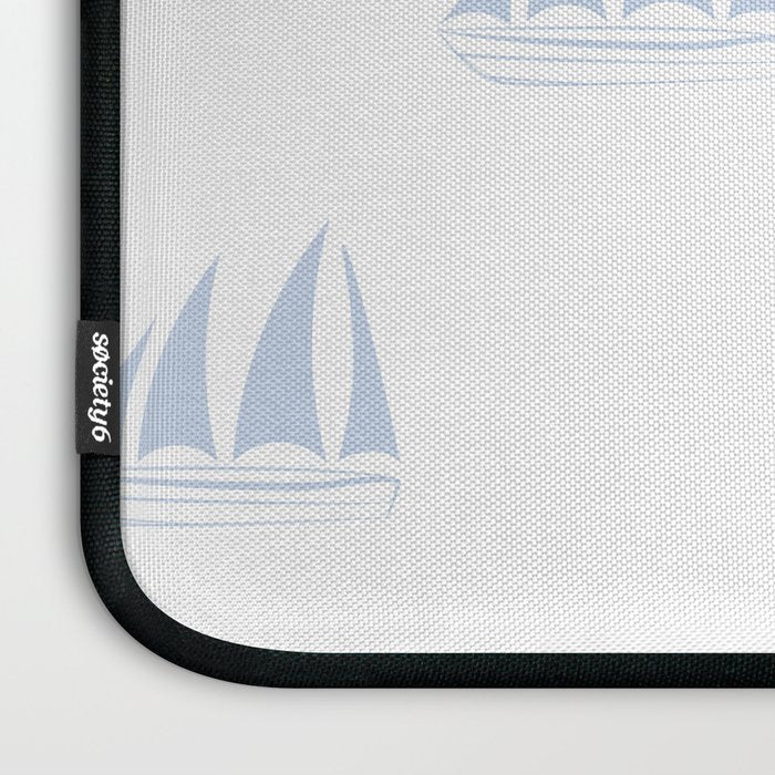 Pale Blue Sailboat Pattern Laptop Sleeve Gallery Image 3