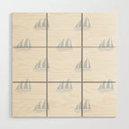 Pale Blue Sailboat Pattern Wood Wall Art Gallery Image 1