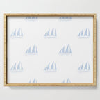 Pale Blue Sailboat Pattern Serving Tray Gallery Image 1